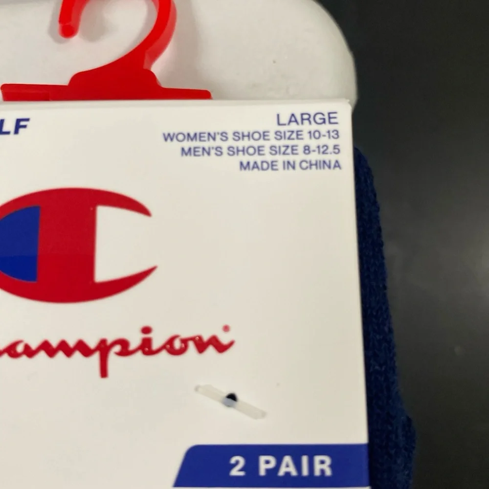 Champion Unisex Athletic Socks - Navy Blue 2 Pack‎ Over the Calf
